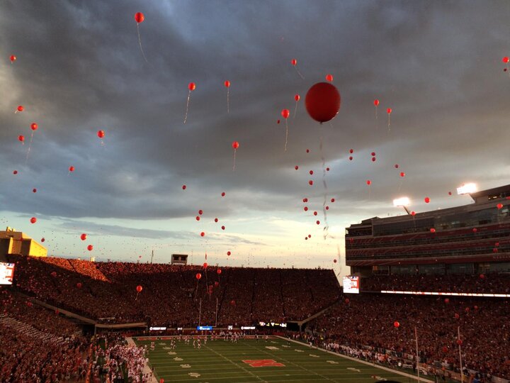 Memorial Stadium balloon release